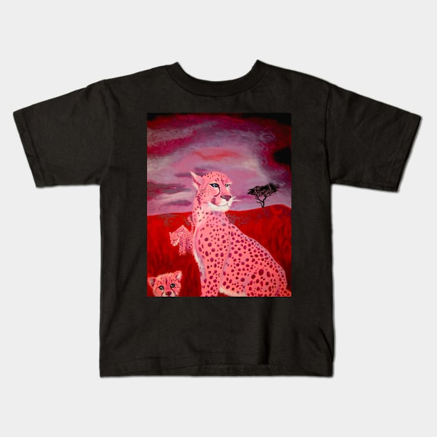 Guepardo Rosa Kids T-Shirt by Jacob Wayne Bryner 